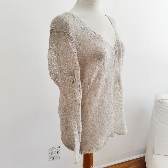 Hinge Knit Sweater • Sheer • Tan • Small but May Fit Medium - Picture 2 of 4